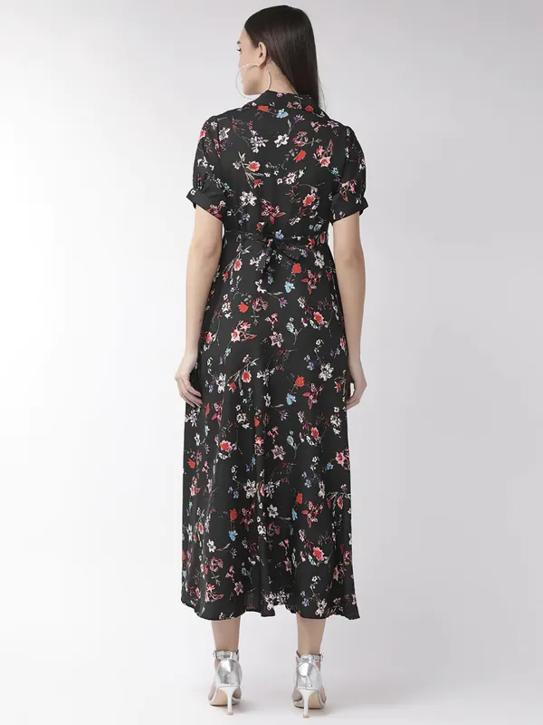 Black_&_Red_Floral_Print_Shirt_Collar,Puff_Sleeves_Maxi_Dress